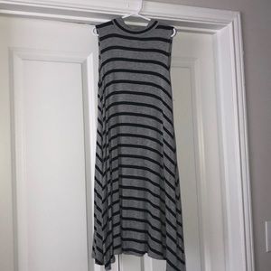 Girls Black and Gray striped Dress